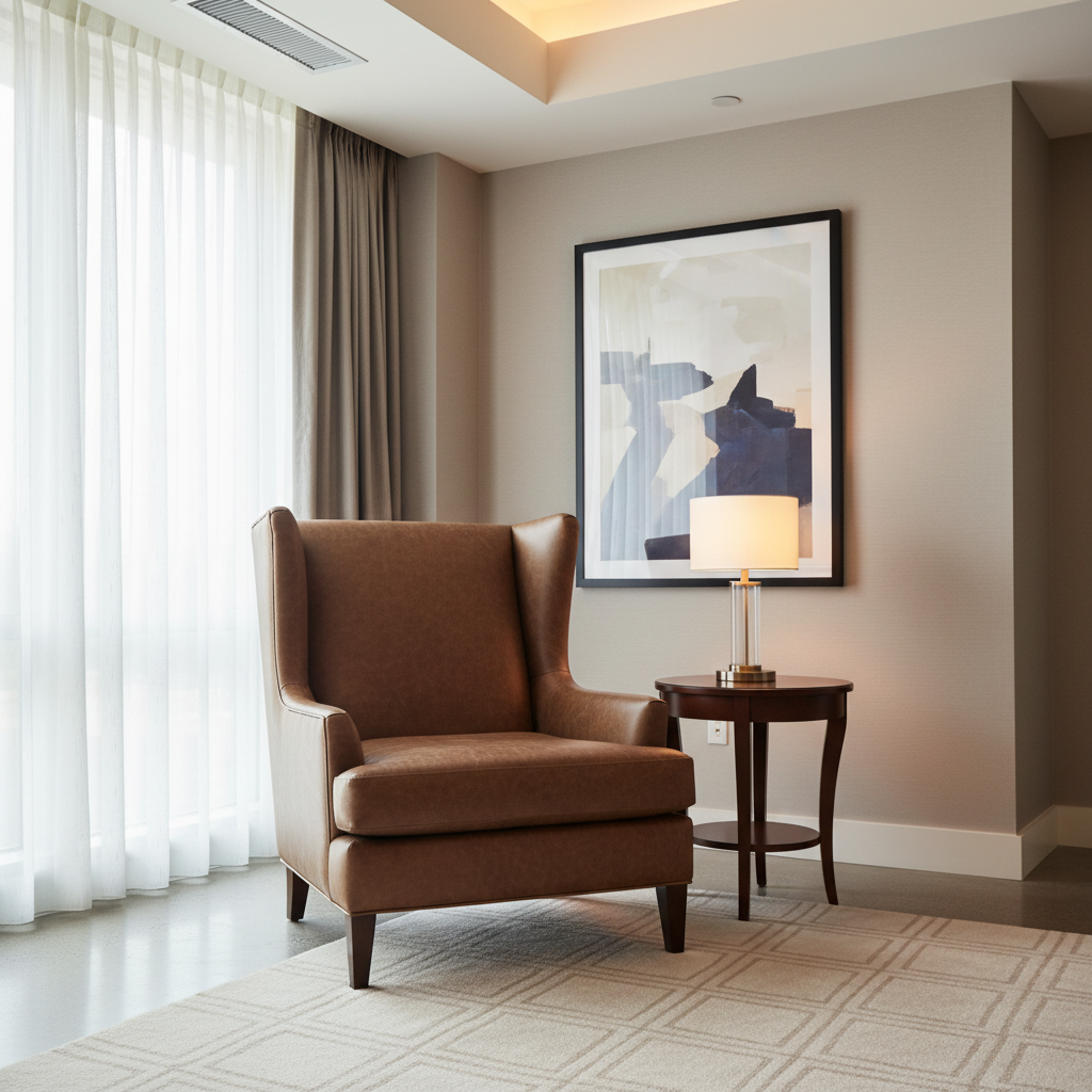 Smooth Pebble Grain Rich Umber Upholstered Chair | Architectural Fabrics