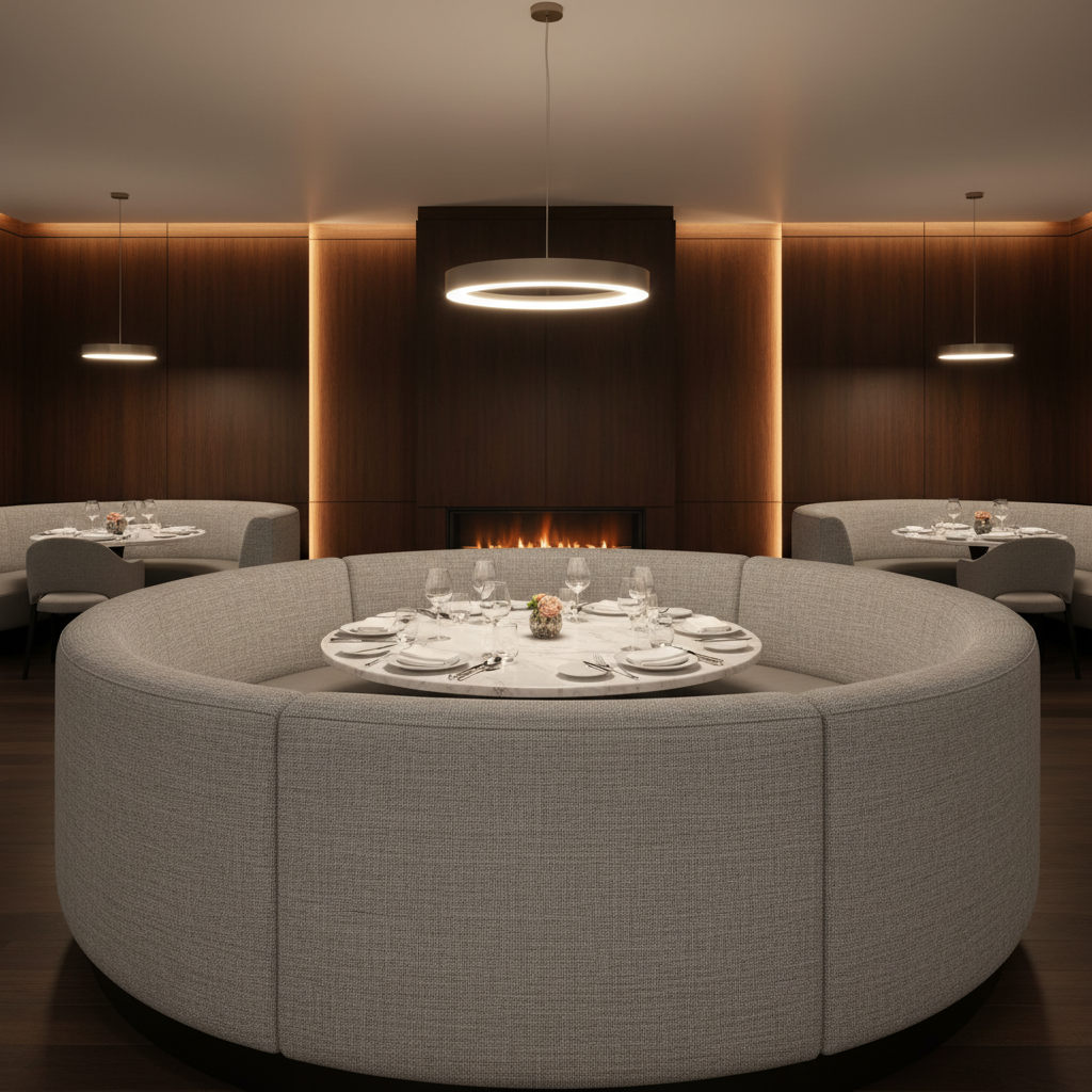 Brushed Linen Weave Soft Linen Upholstered Banquette | Architectural Fabrics