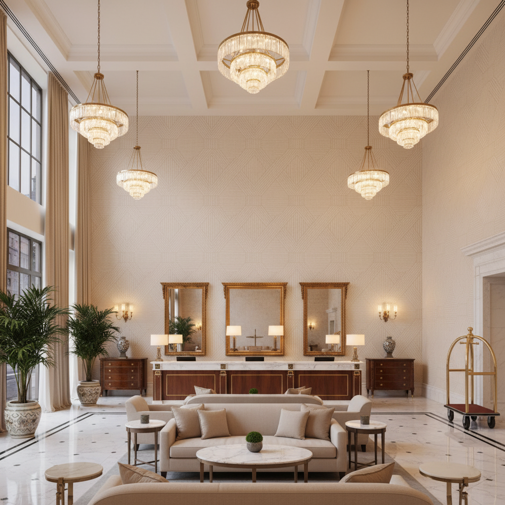 Maidstone Type II Vinyl | Hollywood Wallcoverings - Hotel Lobby commercial room setting