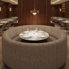 Woven Crosshatch Texture Neutral Taupe Upholstered Banquette | Architectural Fabrics