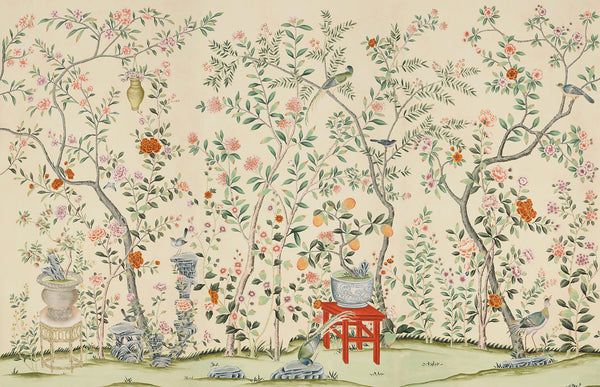 Houghton — Colourway SC-115 on Edo Blush painted Xuan paper