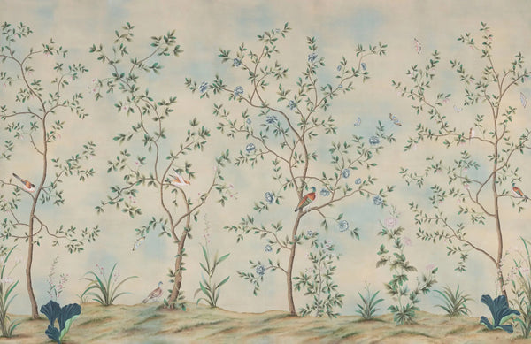Nordic Garden — Original colourway on Calico Edo tea paper with antiquing