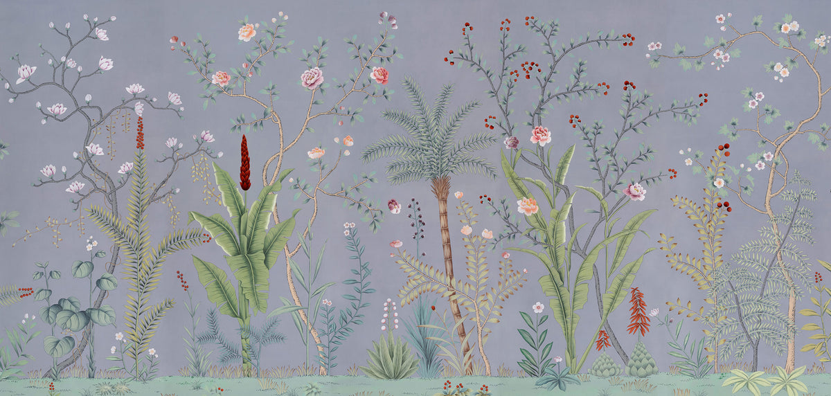Sans Soucis — Colourway SC-107 on grey dyed silk with hand embroidery