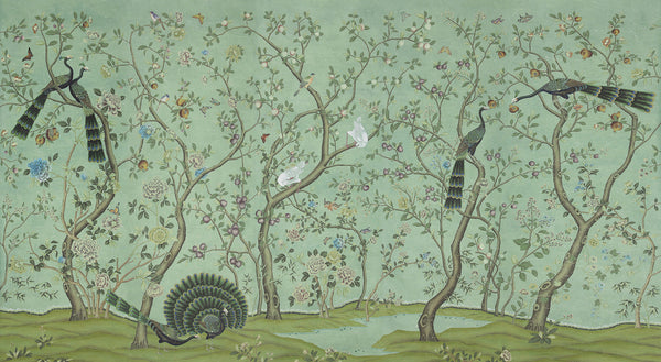 St Laurent — Edo Turquoise painted Xuan paper
