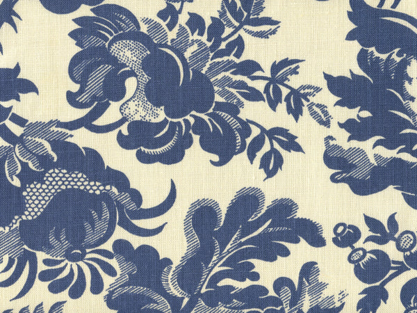 Des Gardes, Denim Blue on Tint Fabric | Quadrille