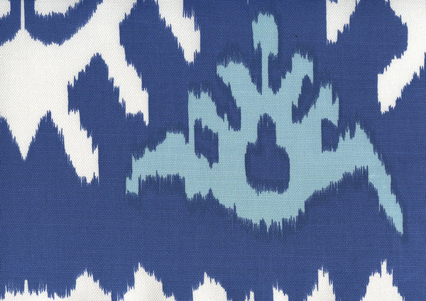 Kazak, Denim New Blue on White Wallcoverings | Quadrille