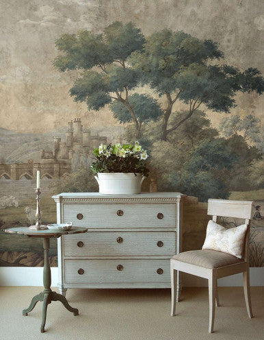 Derbyshire Antiqued Beige | Mural Source