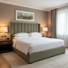 Subtle Textured Matte Soft Olive Upholstered Headboard | Architectural Fabrics