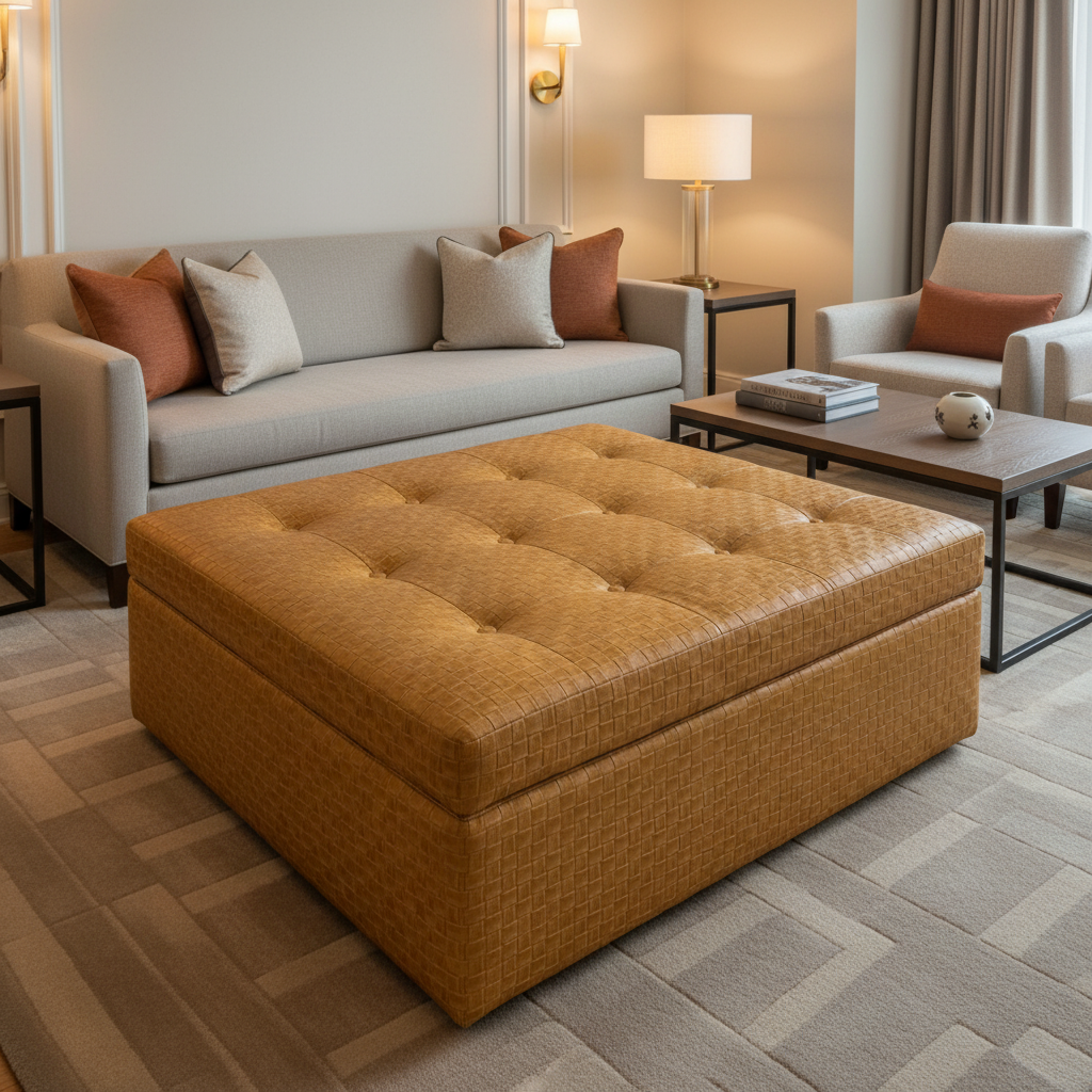 Berretta - Berretta Performance Vinyl Upholstered Ottoman | Architectural Fabrics