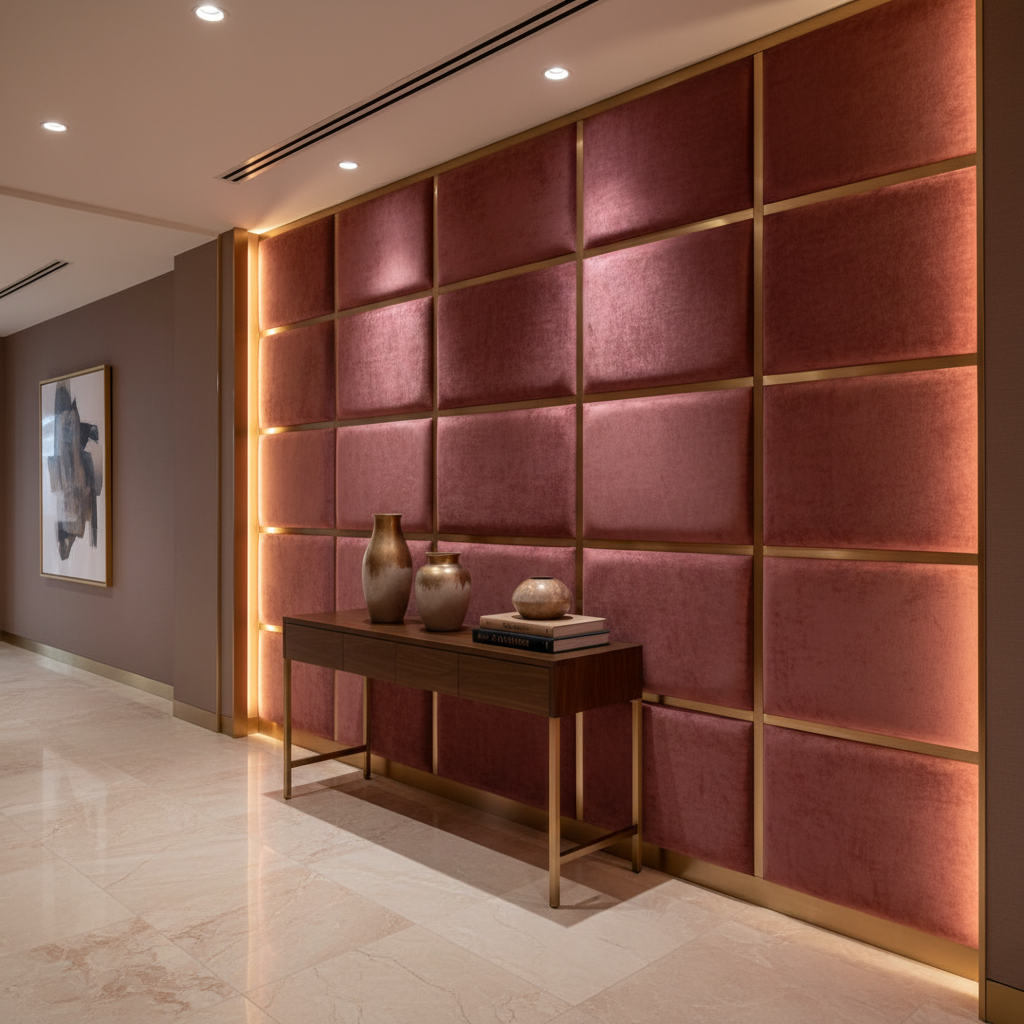 Ultrasuede  Wine 'n' Roses  Pink Upholstered Wall Panel | Ultrasuede Upholstery