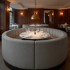 Triangle Reef - Graphite Upholstered Banquette | Architectural Fabrics