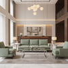 Geometric Woven Texture Seafoam Green Upholstered Sofa | Architectural Fabrics