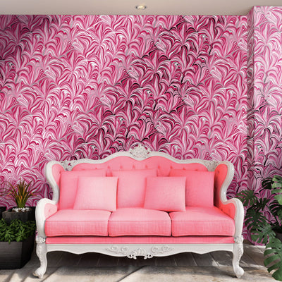 Hilldale 1970's on Shiny Silver Metallic Retro | Architectural Wallcoverings