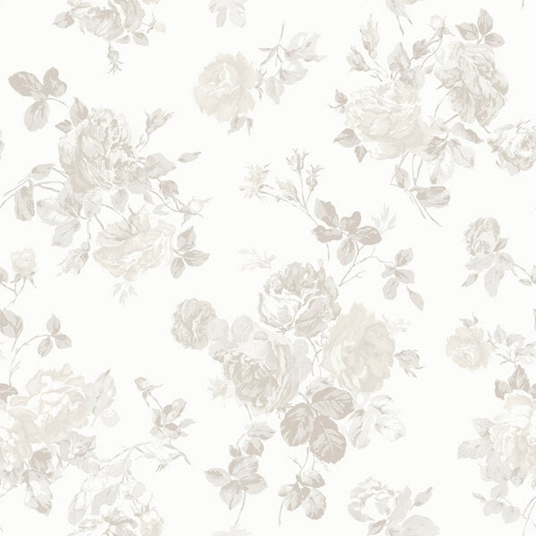 Dove Everblooming Rosettes Peel and Stick Wallcovering | Jeffrey Stevens