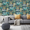 Downtown Deco Indigo Wallpaper | Brand McKenzie