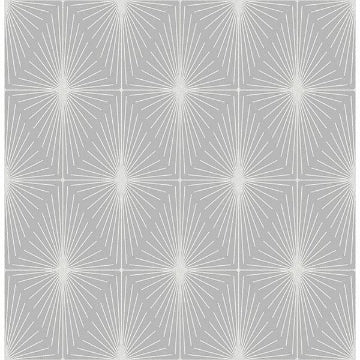 Draper Grey Geometric Wallcovering | Jeffrey Stevens - Image 3