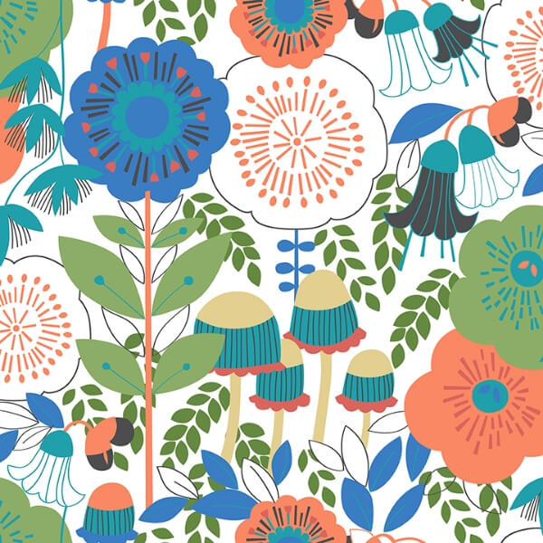 Dream Garden Off White Peel and Stick Wallcovering | Jeffrey Stevens