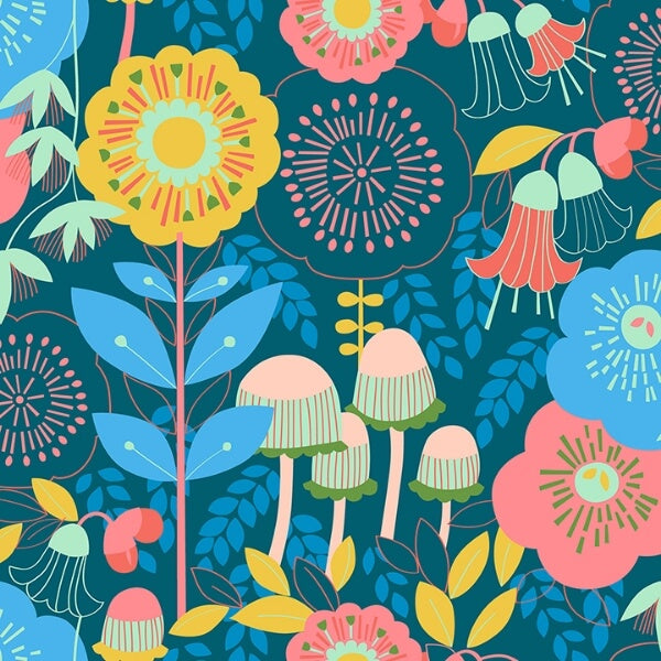 Dream Garden Teal Peel and Stick Wallcovering | Jeffrey Stevens
