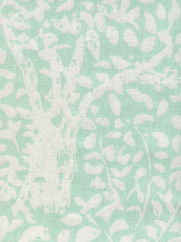 Arbre de Matisse Reverse Soft Aqua on White Linen Screen Printed | China Seas