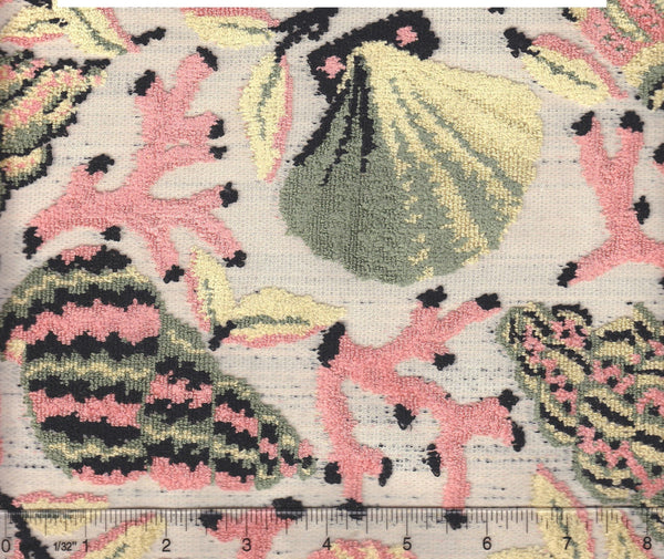 Coquille Vert_006270t Screen Printed - Beige Fabric | China Seas