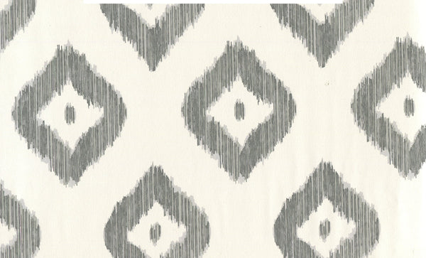 Bali Diamond Multi Greys on Almost White Screen Printed | China Seas