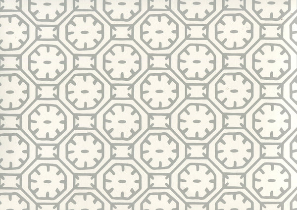 Ceylon Batik Gray on Almost White Screen Printed | China Seas