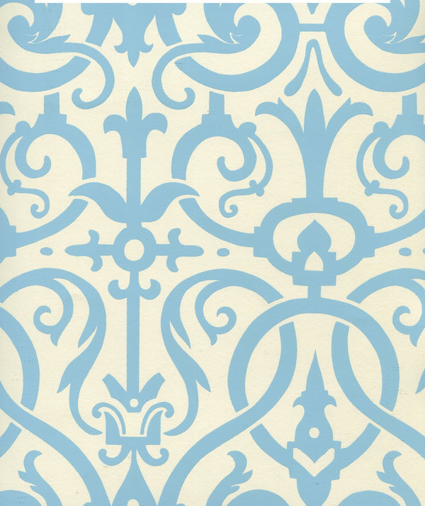 Charleston_II New_Blue_on_Off_White Screen Printed | China Seas
