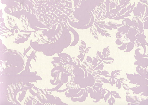 Des Gardes Soft Lavender on Off White Screen Printed | China Seas