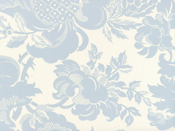 Des Gardes Soft Windsor Blue on Off White Screen Printed | China Seas