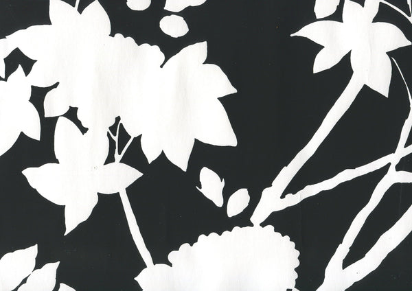Happy Garden Background Black on White Screen Printed | China Seas