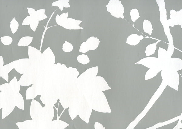Happy Garden Background Grey on White Screen Printed | China Seas