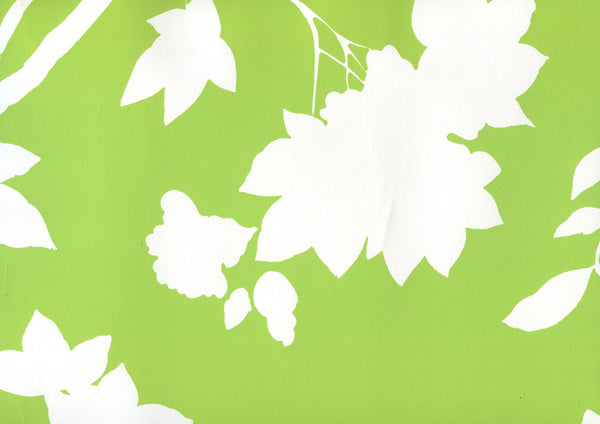 Happy Garden Background Jungle Green on White Screen Printed | China Seas