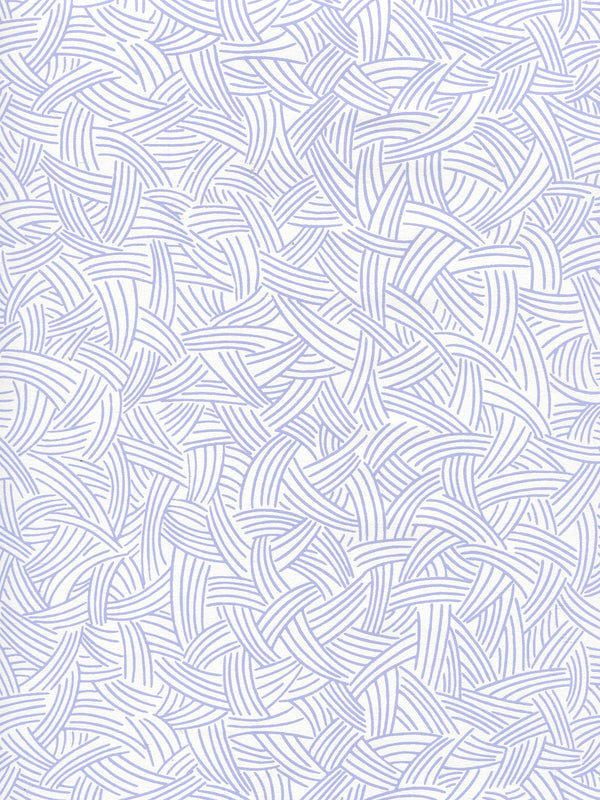 Interweave Periwinkle Screen Printed - White Wallcovering | China Seas