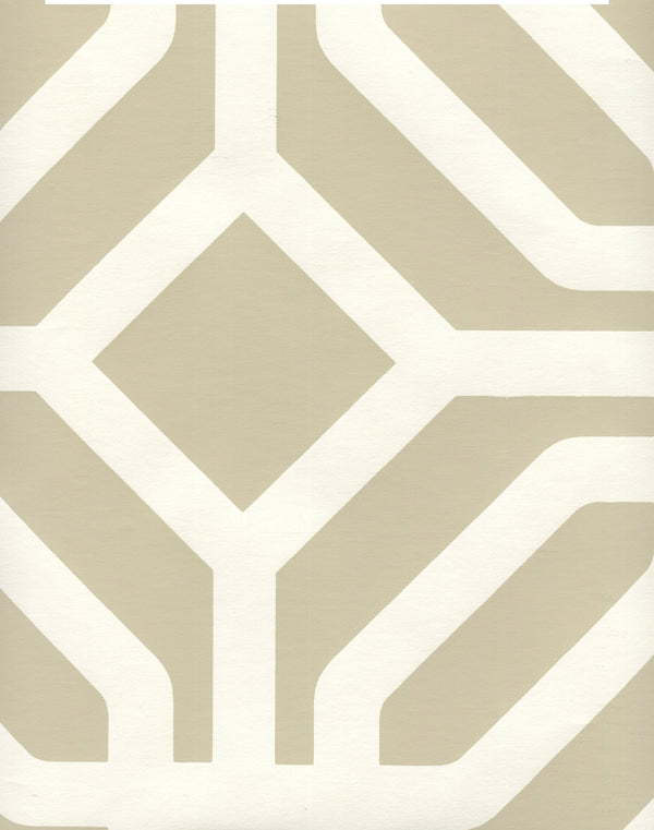 Labyrinth Greige_on_almost_white_HC Screen Printed | China Seas