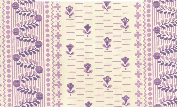 Links II Multi Purple on Off White Screen Printed | China Seas