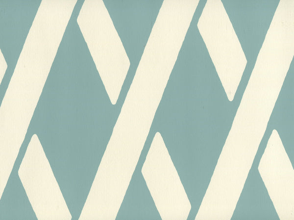 Montecito_Bamboo Turquoise_on_Off_White_CP Screen Printed | China Seas