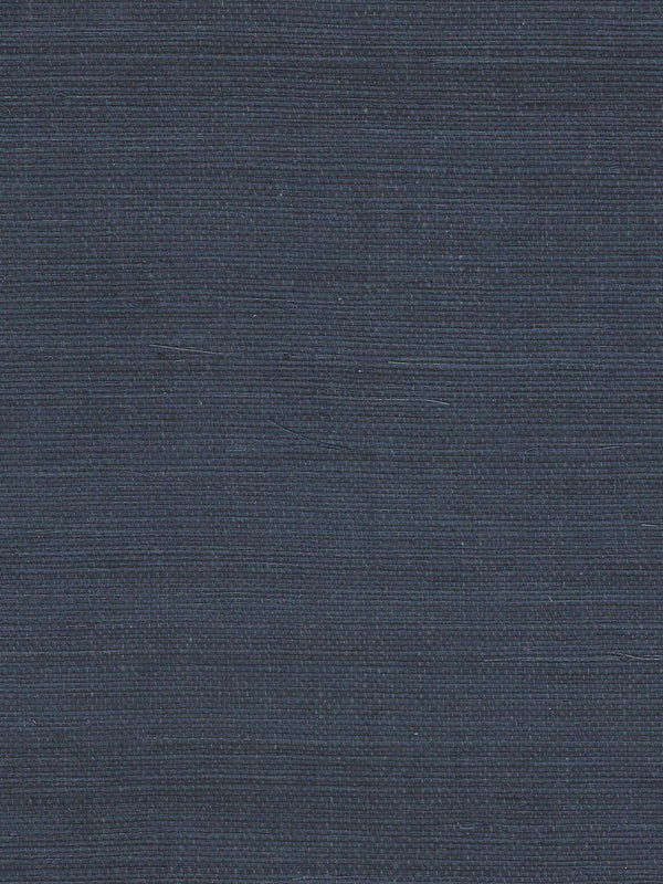 Pacific Sisal Navy Screen Printed - Beige Wallcovering | China Seas