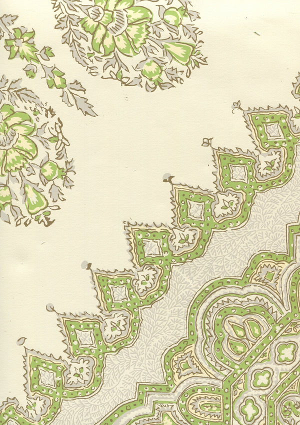 Persepolis Fig Taupe on Off White Screen Printed | China Seas