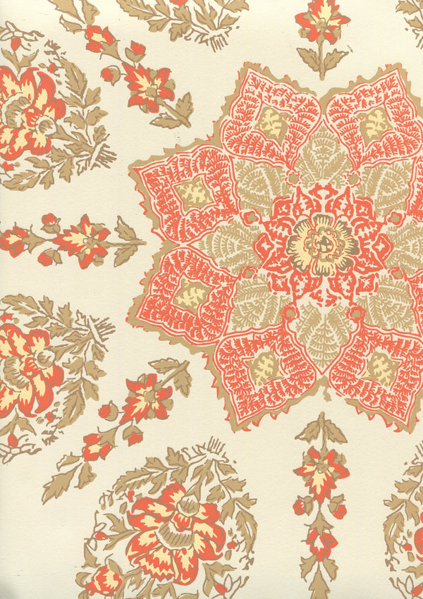 Persepolis Melon Camel on Off White Screen Printed | China Seas