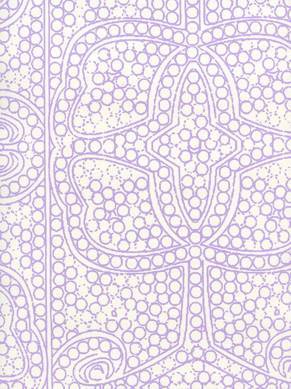 Persia Lilac_on_almost_white Screen Printed - Cream Wallcovering | China Seas