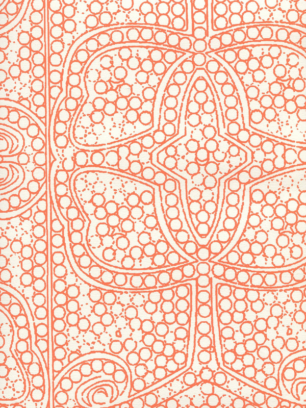 Persia Orange_on_almost_white Screen Printed - Cream Wallcovering | China Seas