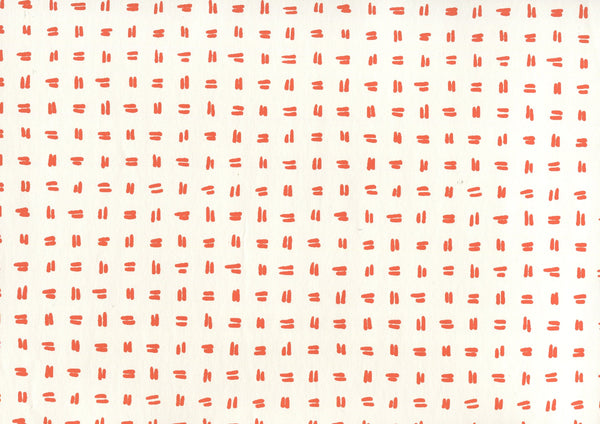 Tate Orange on Almost White Screen Printed - Off-White Wallcovering | China Seas