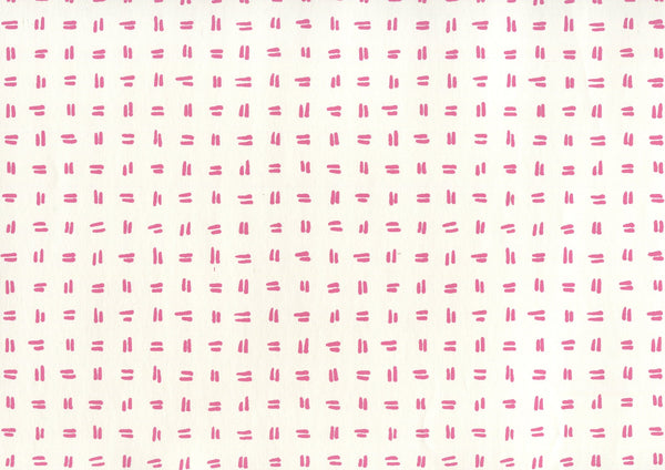 Tate Pink on Almost White Screen Printed - Off-White Wallcovering | China Seas