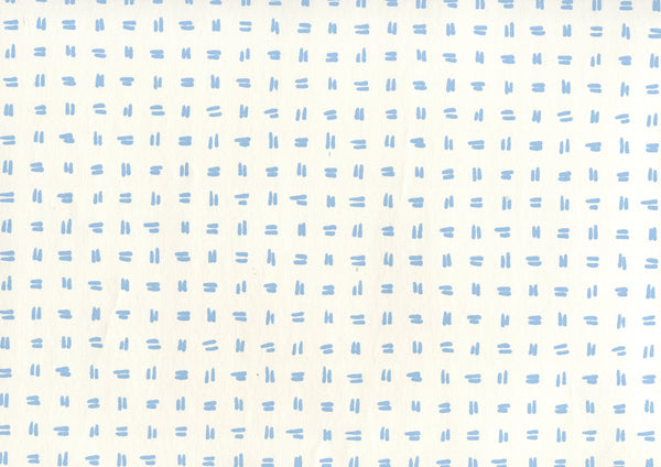 Tate Sky Blue on Almost White Screen Printed - Off-White Wallcovering | China Seas