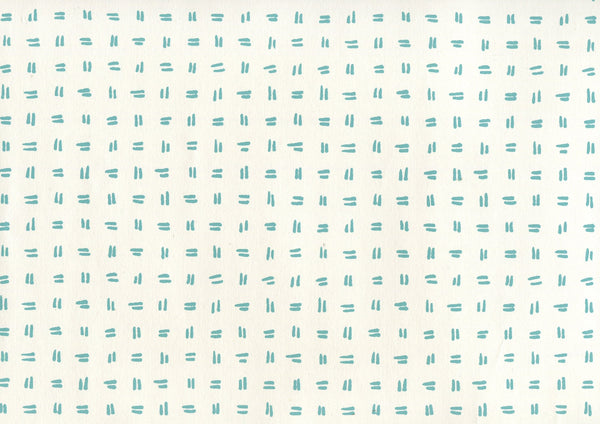 Tate Turquoise on Almost White Screen Printed - Off-White Wallcovering | China Seas