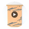 Chiba Bay Orange Wall Art Circular Swatch | Retro Walls