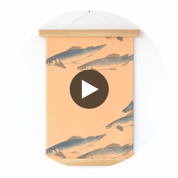 Chiba Bay Orange Wall Art Circular Swatch | Retro Walls