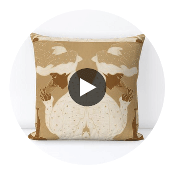 Arlene Absinthe Sepia   Square Throw Pillow Cover on Lexington Circular Swatch | Retro Walls