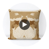Arlene Absinthe Sepia   Square Throw Pillow Cover on Lexington Circular Swatch | Retro Walls