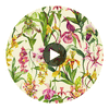 Kalina Parchment/Forest/Azalea | Harlequin UK Circular Swatch | Harlequin